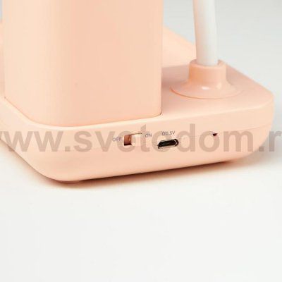Лампа настольная 1681/1 LED 5Вт 3000-6000К USB АКБ диммер розовый 16х10х41 см