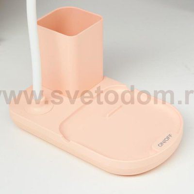 Лампа настольная 1681/1 LED 5Вт 3000-6000К USB АКБ диммер розовый 16х10х41 см