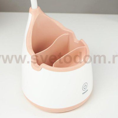 Лампа настольная 1682/1PP 20хLED 3Вт 3 режима USB АКБ  бело-бежевый 10,5х10,5х49,5 см