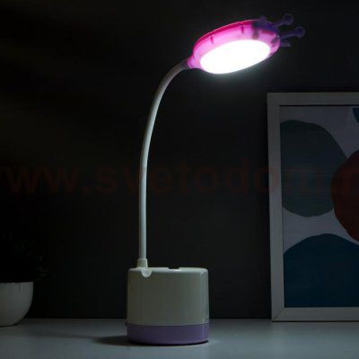 Лампа настольная 16087/1 LED 3Вт USB АКБ бело-сиреневый 8,5х8,5х46,5 см