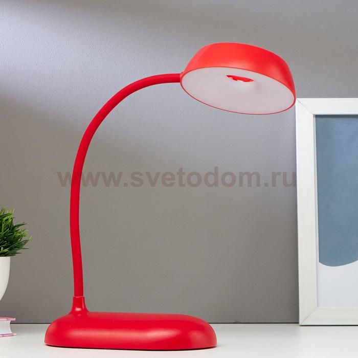 Лампа настольная 1674/1RD LED 3Вт  USB АКБ красный 11,5х9х42 см