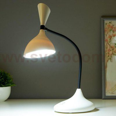 Лампа настольная сенсорная 16089/1WT LED 3Вт USB АКБ 3000-6000К бело-черный 11х17,5х39 см