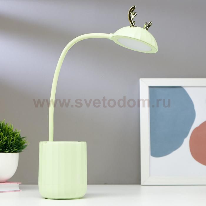 Лампа настольная сенсорная 16090/1GR 18хLED 4Вт USB АКБ 3000-6000К фисташковый 8х8х44 см