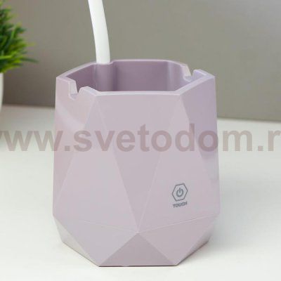 Лампа настольная сенсорная 16091/1 20хLED 4Вт 3 режима USB АКБ фиолетовый 10,5х10,5х47 см