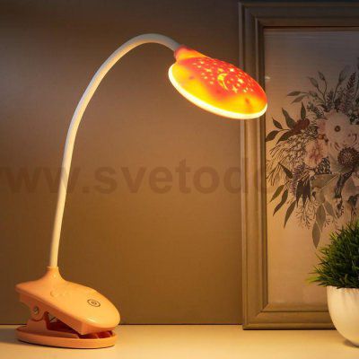 Лампа настольная на прищепке 16094/1P LED 4Вт 3 режима 3000-6000K USB АКБ МИКС 9х13х49 см