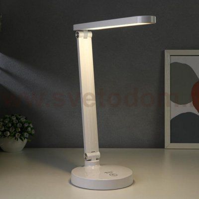 Лампа настольная сенсорная 16101/1 LED 5Вт USB АКБ 3 режима белый 32х16х40 см
