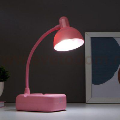 Лампа настольная 16054/1 18xLED 2Вт 3 режима от батареек 3АА розовый 12х9,5х32 см