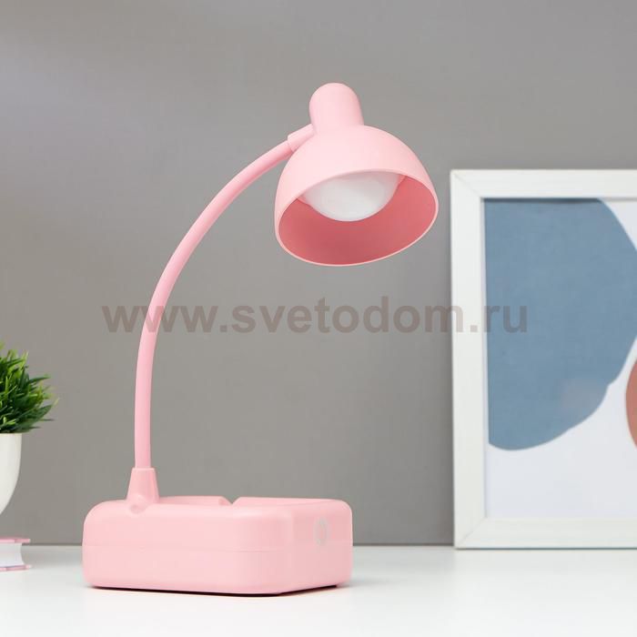 Лампа настольная 16054/1 18xLED 2Вт 3 режима от батареек 3АА розовый 12х9,5х32 см