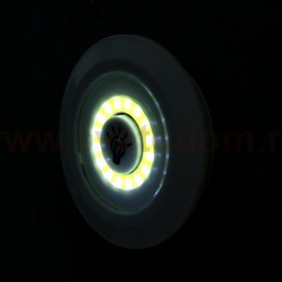 Ночник с ПДУ 16042/2  LED от батареек 3ААА белый 9х9х2 см