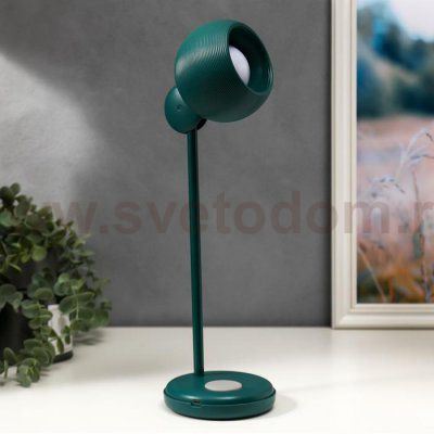 Лампа настольная 16044/1GR LED 4Вт 3 режима  АКБ USB зеленый 10,5х10,5х31 см