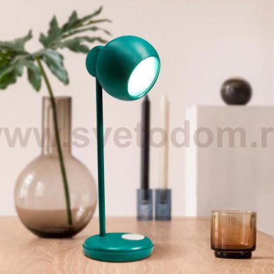 Лампа настольная 16044/1GR LED 4Вт 3 режима  АКБ USB зеленый 10,5х10,5х31 см