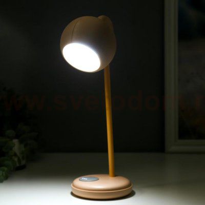 Лампа настольная 16044/1PK LED 4Вт 3 режима  АКБ USB розовый 10,5х10,5х31 см