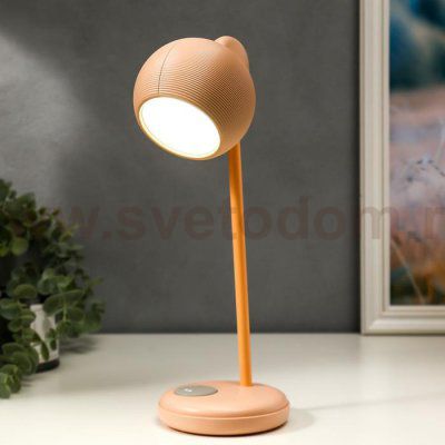 Лампа настольная 16044/1PK LED 4Вт 3 режима  АКБ USB розовый 10,5х10,5х31 см