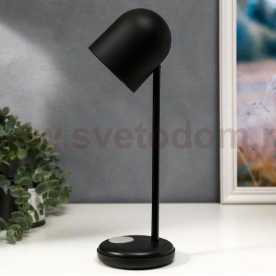 Лампа настольная 16045/1BK LED 4Вт 3 режима  АКБ USB черный 10,5х10,5х34,5 см