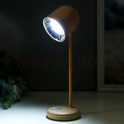 Лампа настольная 16045/1PK LED 4Вт 3 режима  АКБ USB розовый 10,5х10,5х34,5 см