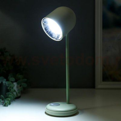Лампа настольная 16045/1WT LED 4Вт 3 режима  АКБ USB белый 10,5х10,5х34,5 см