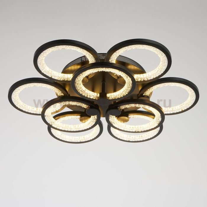 Люстра с ПДУ 71103/9BK LED 198Вт 3000-6000К диммер черный 59х59х10 см