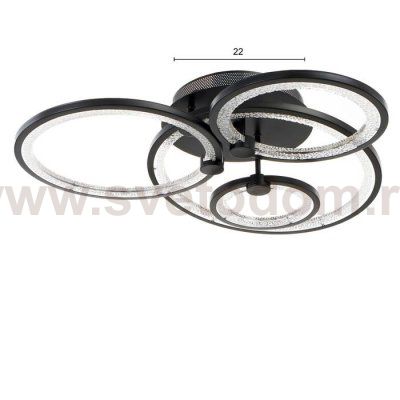 Люстра с ПДУ 71104/4BK LED 142Вт 3000-6000К диммер черный