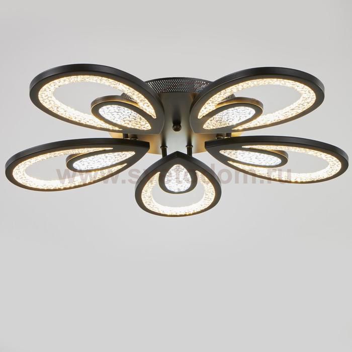 Люстра с ПДУ 71106/5BK LED 160Вт 3000-6000К диммер черный 62х62х10 см