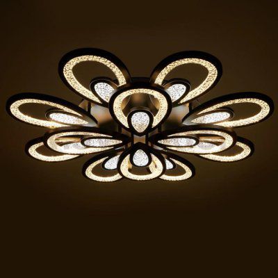 Люстра с ПДУ 71106/12BK LED 384Вт 3000-6000К диммер черный 78х78х13 см