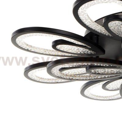 Люстра с ПДУ 71106/12BK LED 384Вт 3000-6000К диммер черный 78х78х13 см