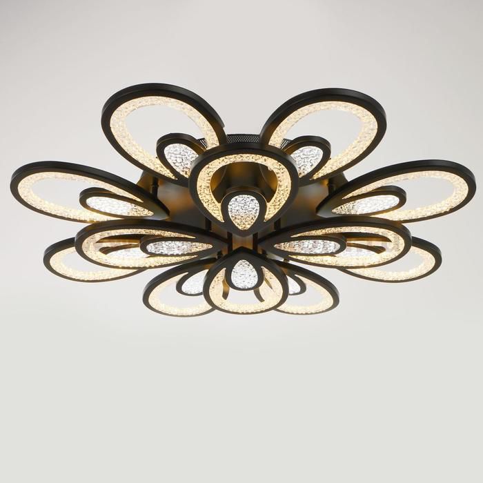 Люстра с ПДУ 71106/12BK LED 384Вт 3000-6000К диммер черный 78х78х13 см