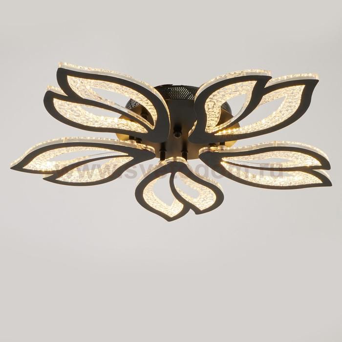 Люстра с ПДУ 71107/5BK LED 130Вт 3000-6000К диммер черный 64х64х10 см