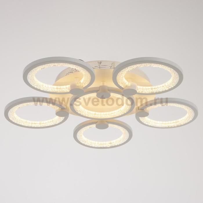 Люстра с ПДУ 71103/6WT LED 132Вт 3000-6000К диммер белый 51х51х10 см