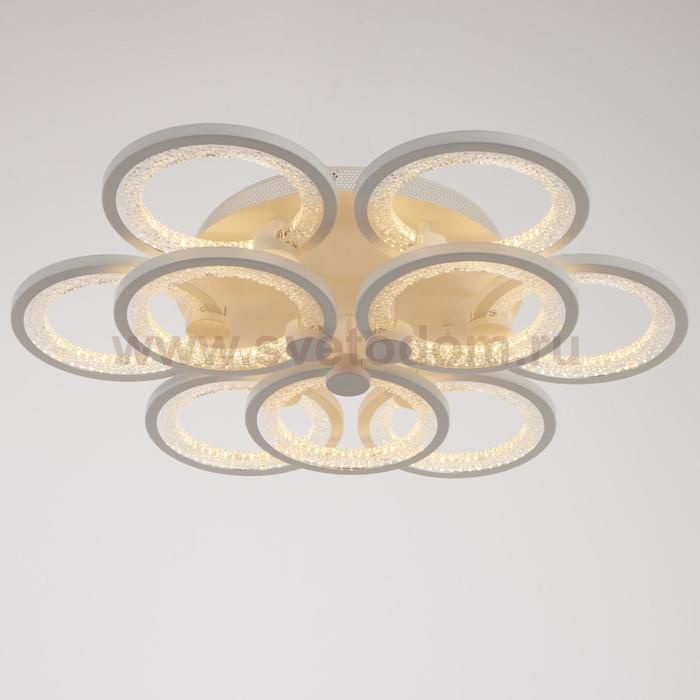 Люстра с ПДУ 71103/9WT LED 198Вт 3000-6000К диммер белый 59х59х10 см