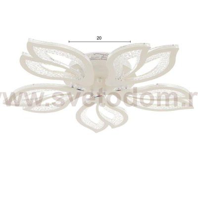 Люстра с ПДУ 71107/5WT LED 130Вт 3000-6000К диммер белый 64х64х10 см