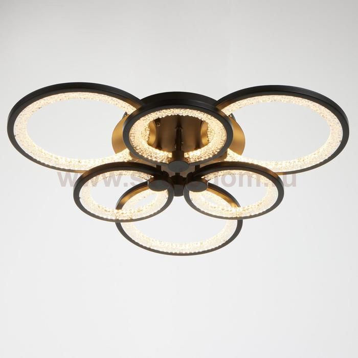 Люстра с ПДУ 59116/6BK LED 162Вт 3000-6000К диммер черный 65х65х10 см