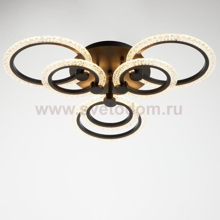 Люстра с ПДУ 59120/6BK LED 120Вт 3000-6000К диммер черный 65х65х10 см