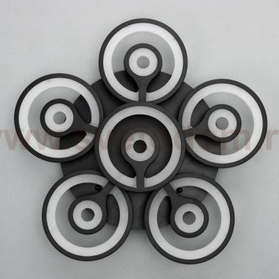 Люстра с ПДУ 59121/6BK LED 150Вт 3 режима диммер черный 52х52х14 см