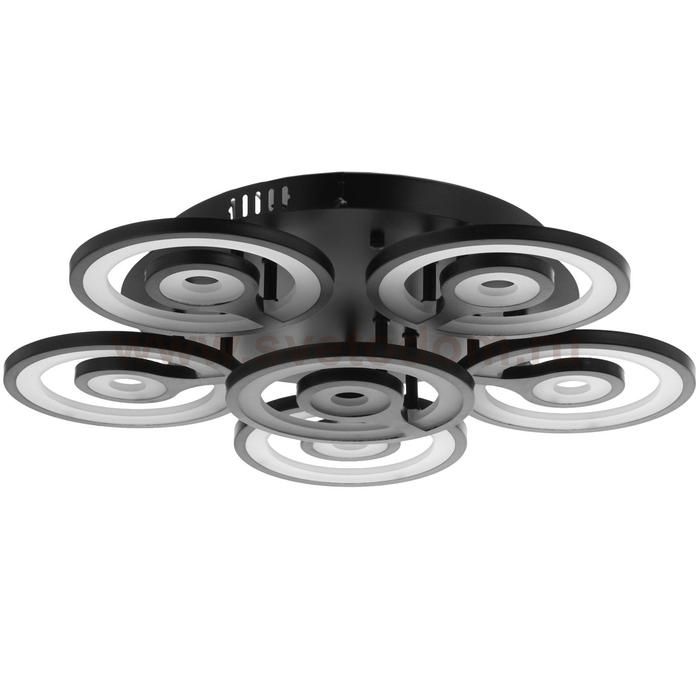 Люстра с ПДУ 59121/6BK LED 150Вт 3 режима диммер черный 52х52х14 см