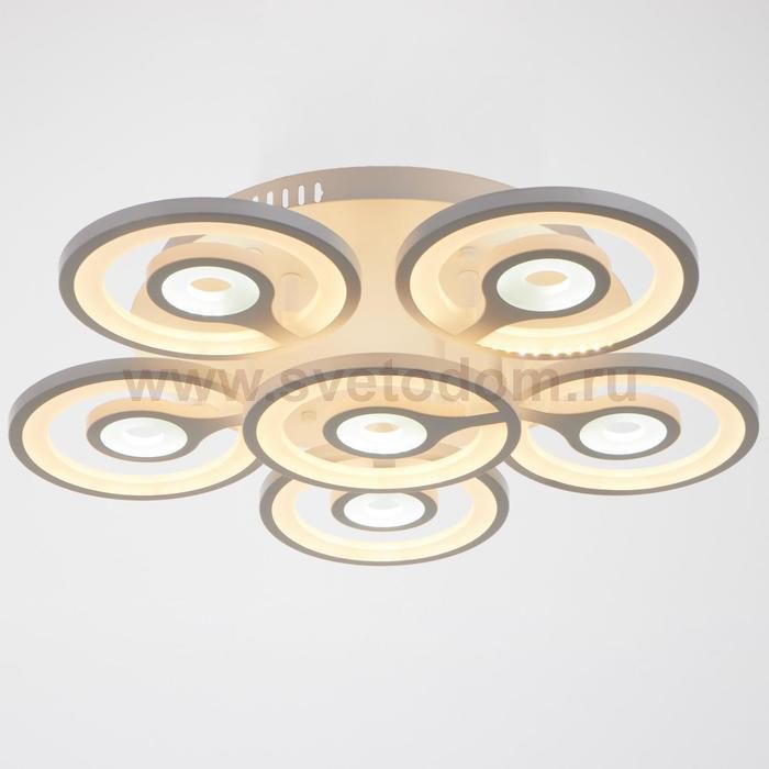 Люстра с ПДУ 59121/6WT LED 150Вт 3 режима диммер белый 52х52х14 см