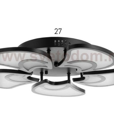 Люстра с ПДУ 59135/5BK LED 75+75Вт 3 режима диммер черный 60х60х14 см