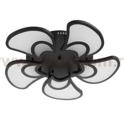 Люстра с ПДУ 59135/5BK LED 75+75Вт 3 режима диммер черный 60х60х14 см