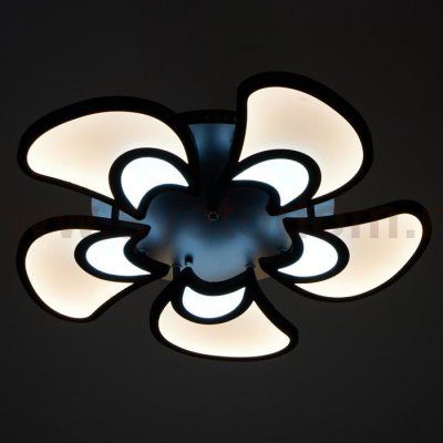 Люстра с ПДУ 59135/5BK LED 75+75Вт 3 режима диммер черный 60х60х14 см