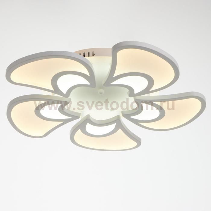 Люстра с ПДУ 59135/5WT LED 75+75Вт 3 режима диммер белый 60х60х14 см