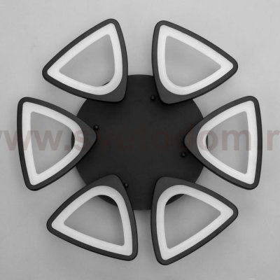 Люстра с ПДУ 59122/6BK LED 110Вт 3 режима диммер черный 40х40х14 см