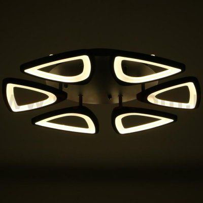 Люстра с ПДУ 59122/6BK LED 110Вт 3 режима диммер черный 40х40х14 см