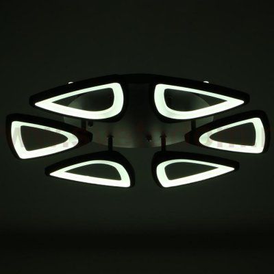 Люстра с ПДУ 59122/6BK LED 110Вт 3 режима диммер черный 40х40х14 см