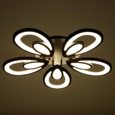 Люстра с ПДУ 59125/5BK LED 90+90Вт 3 режима диммер черный 65х65х14 см