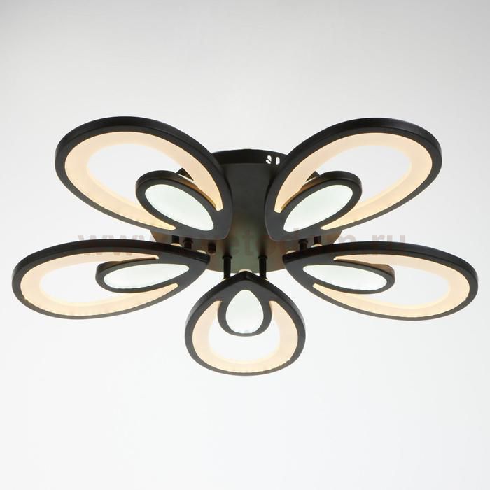 Люстра с ПДУ 59125/5BK LED 90+90Вт 3 режима диммер черный 65х65х14 см