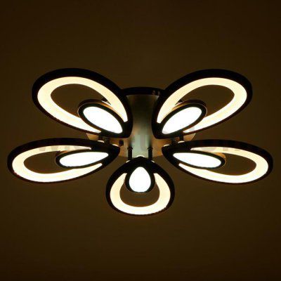 Люстра с ПДУ 59125/5BK LED 90+90Вт 3 режима диммер черный 65х65х14 см