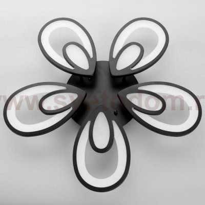 Люстра с ПДУ 59125/5BK LED 90+90Вт 3 режима диммер черный 65х65х14 см