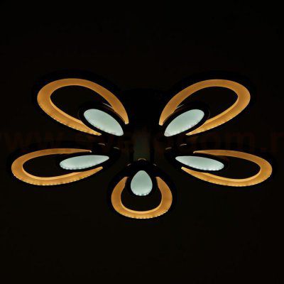 Люстра с ПДУ 59125/5BK LED 90+90Вт 3 режима диммер черный 65х65х14 см