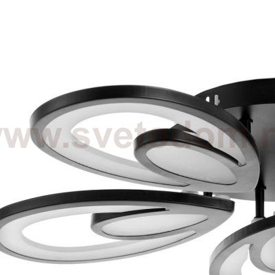 Люстра с ПДУ 59125/5BK LED 90+90Вт 3 режима диммер черный 65х65х14 см