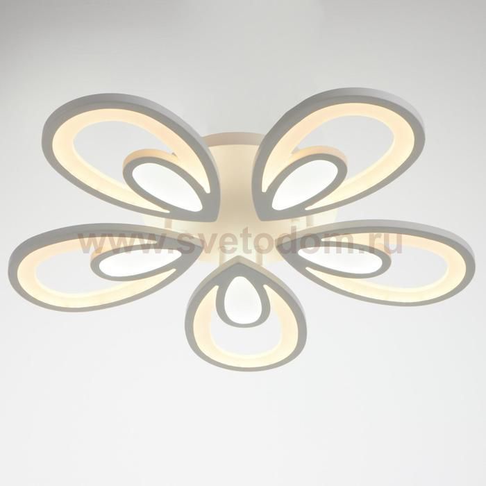 Люстра с ПДУ 59125/5WT LED 90+90Вт 3 режима диммер белый 65х65х14 см