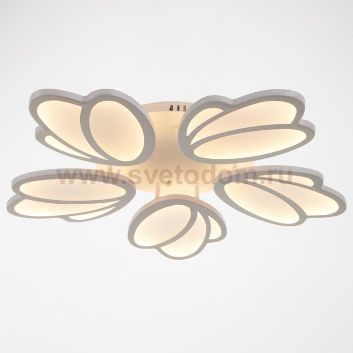 Люстра с ПДУ 59133/5WT LED 70+70Вт 3 режима диммер белый 67х67х14 см